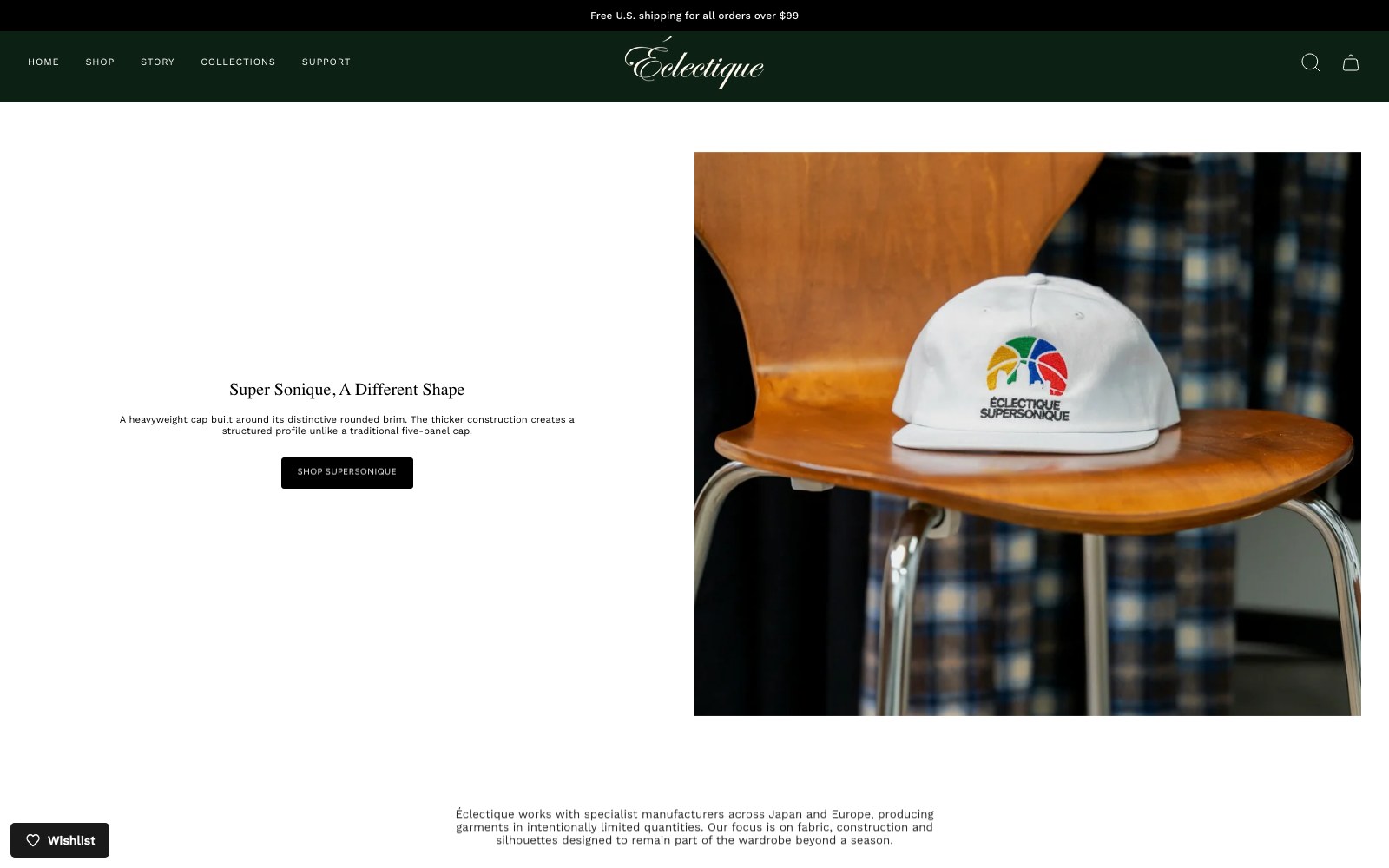 Super Soniqe cap feature shot on a bentwood chair