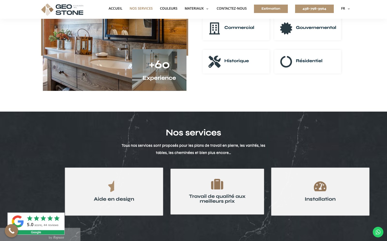 Geo Stone service cards for design help, workmanship and installation