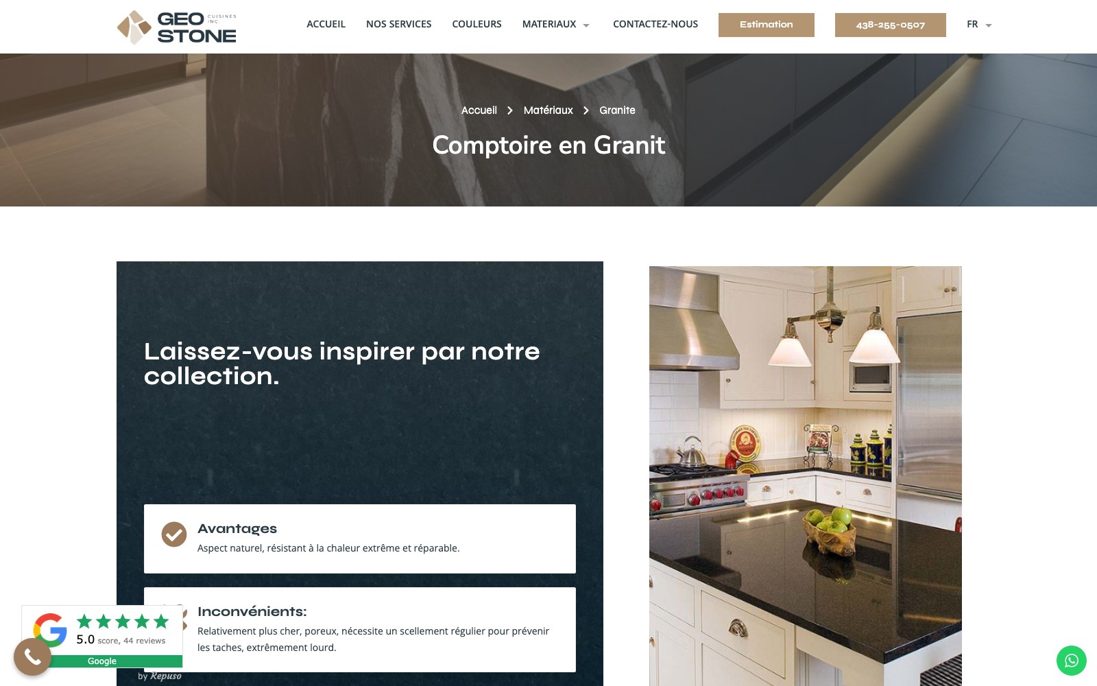 Geo Stone granite countertop material page