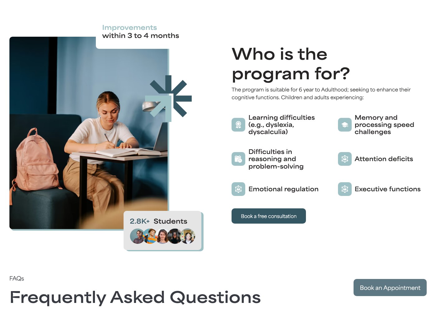 Who the programme is for, by cognitive difficulty
