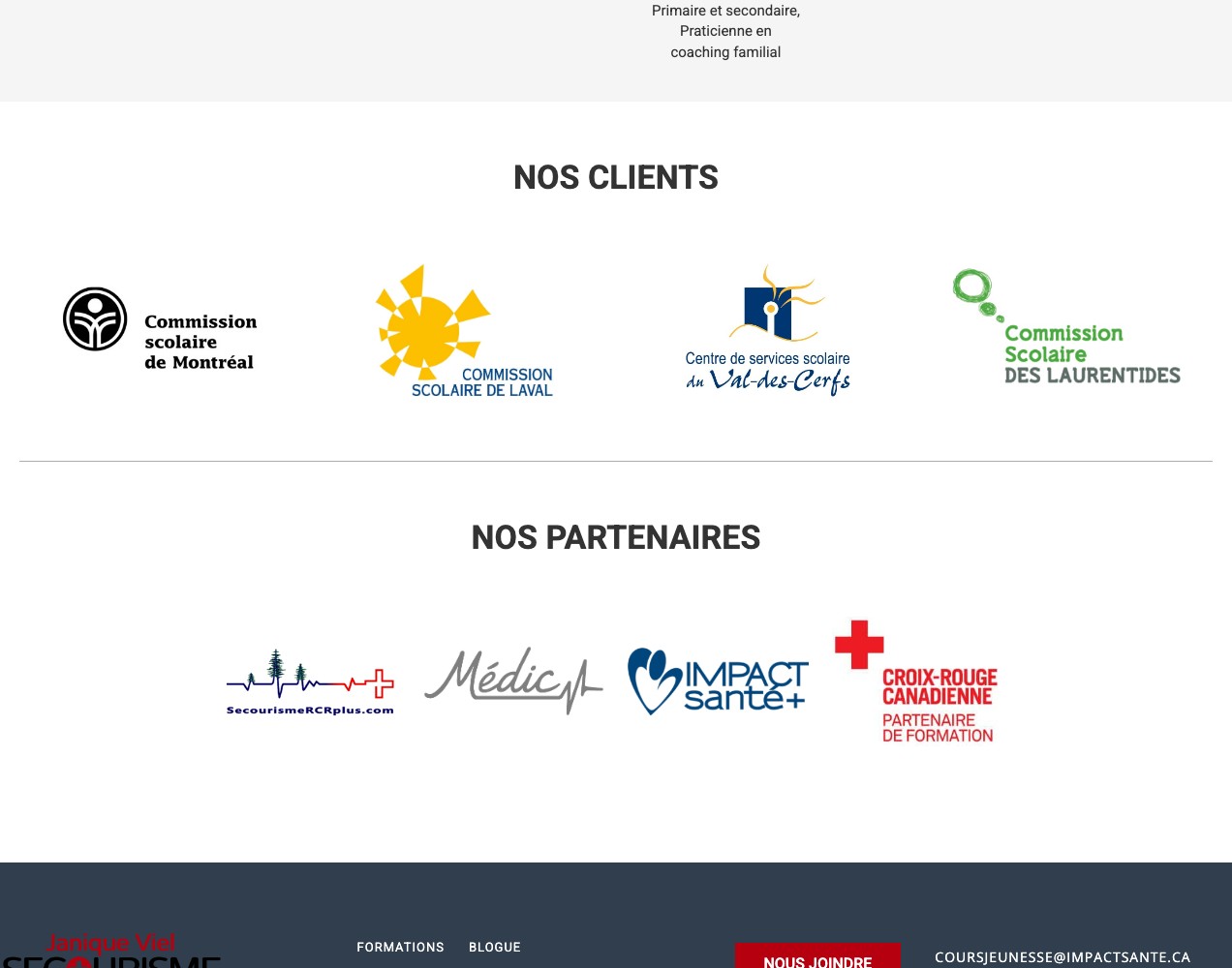 Logos des commissions scolaires clientes et des partenaires
