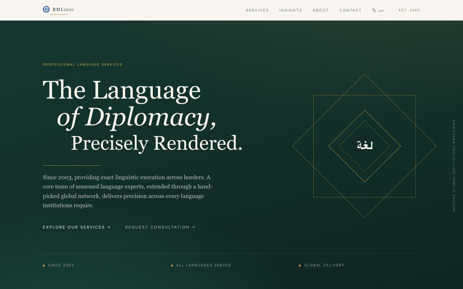 RM Lingo website homepage