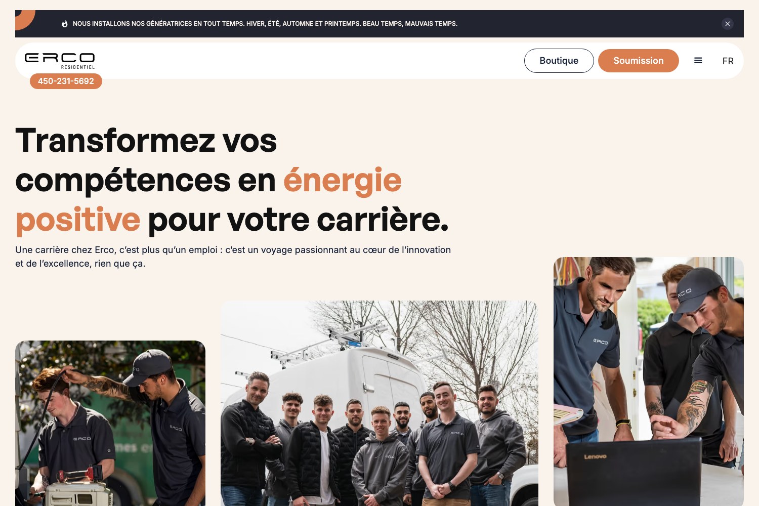 ERCO Residentiel careers page hero band