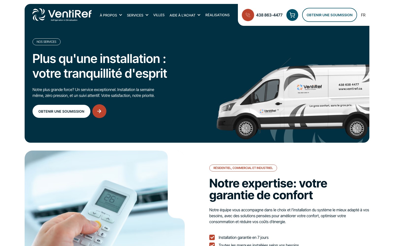 Ventiref more than an installation section with service van
