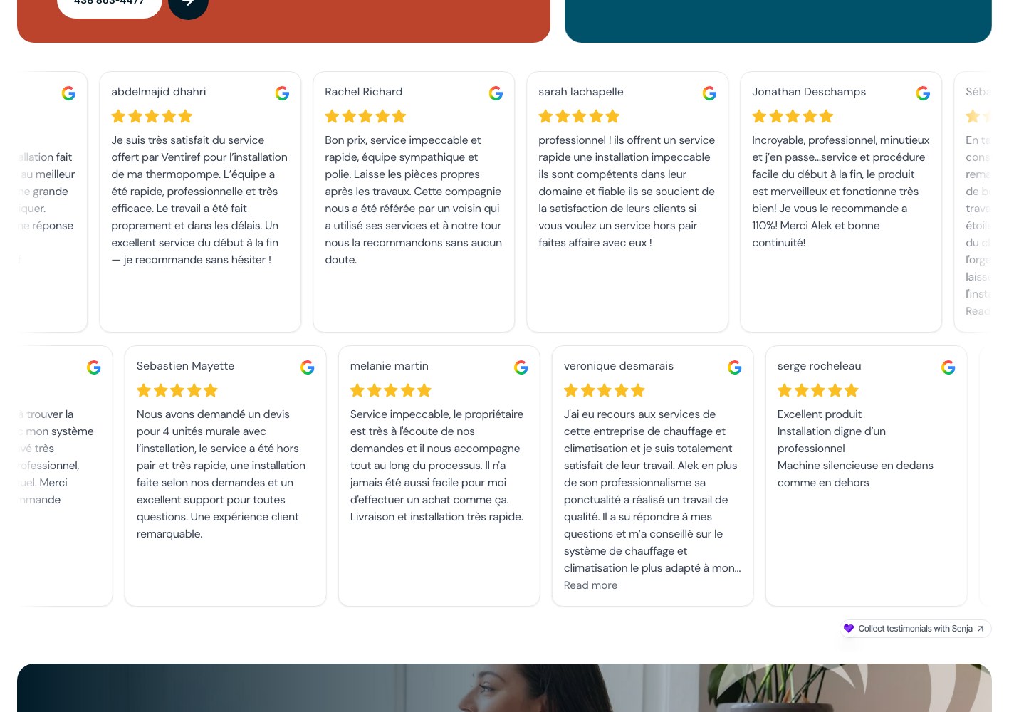 Ventiref customer reviews wall