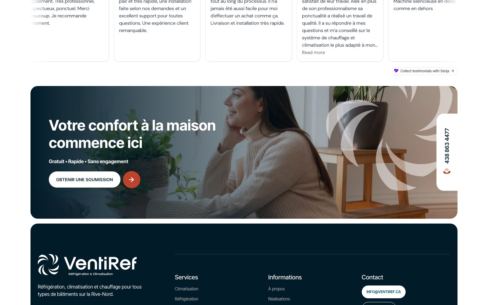 Ventiref website home comfort section