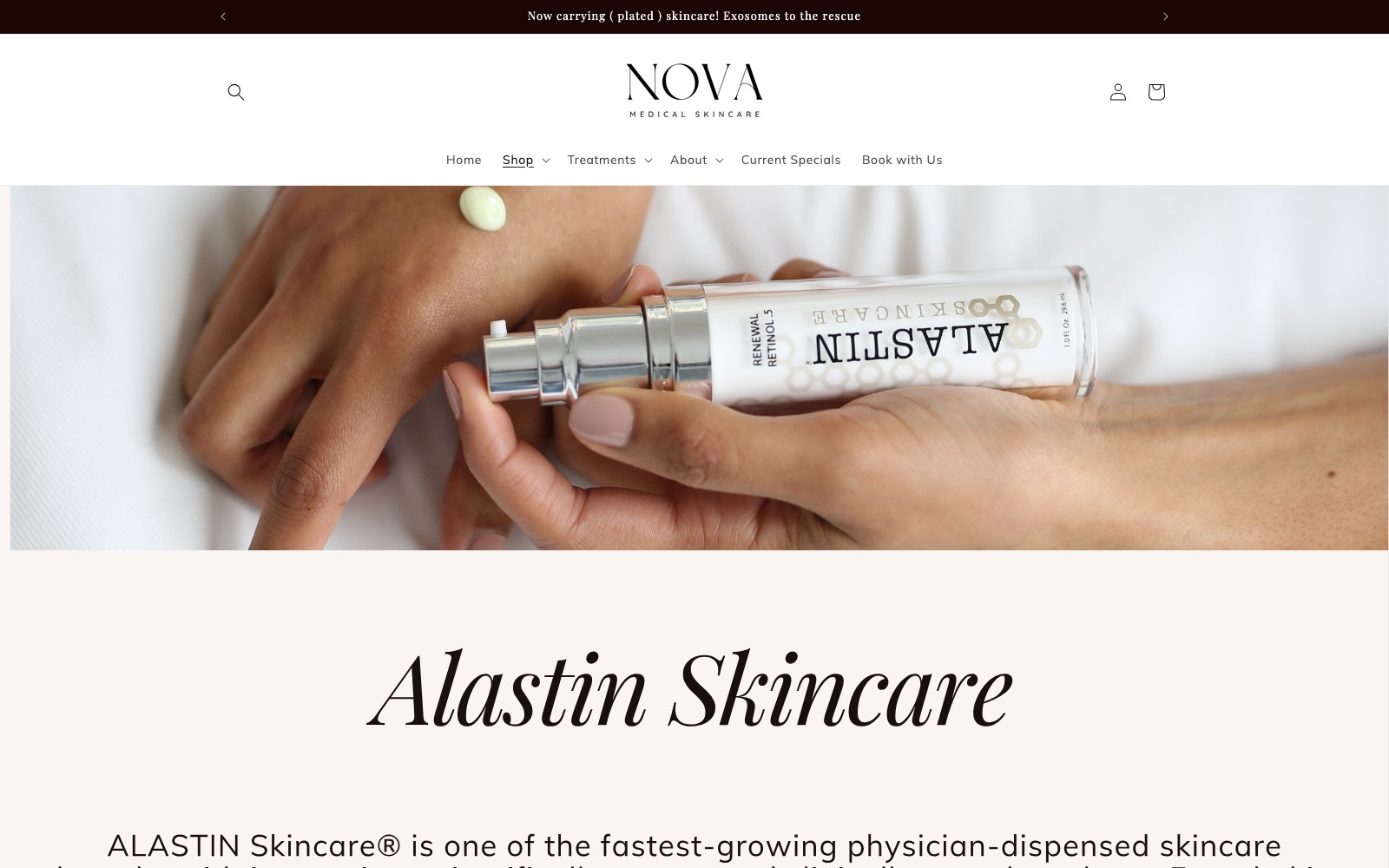 Alastin serum product page