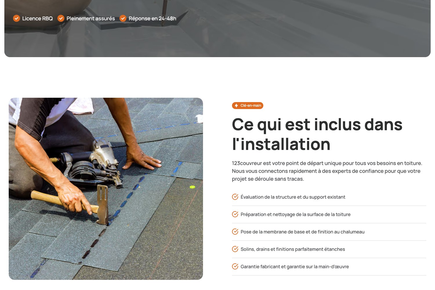 123Couvreur emergency page: Ce qui est inclus dans une intervention d'urgence checklist