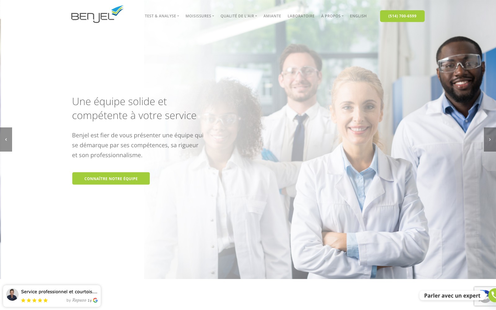 Benjel Chimistes Conseil website homepage