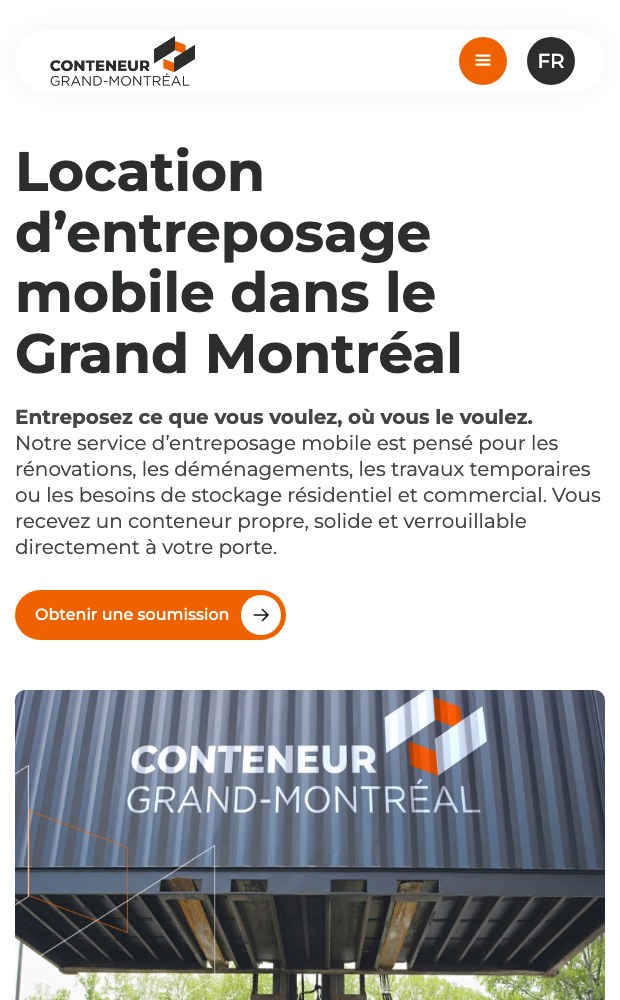 Mobile storage page