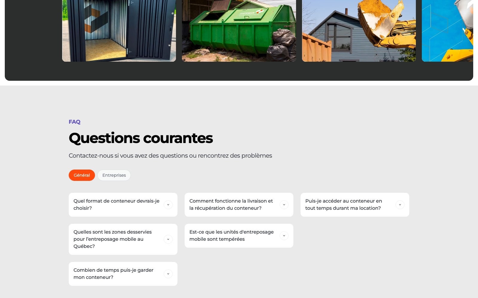 FAQ accordion
