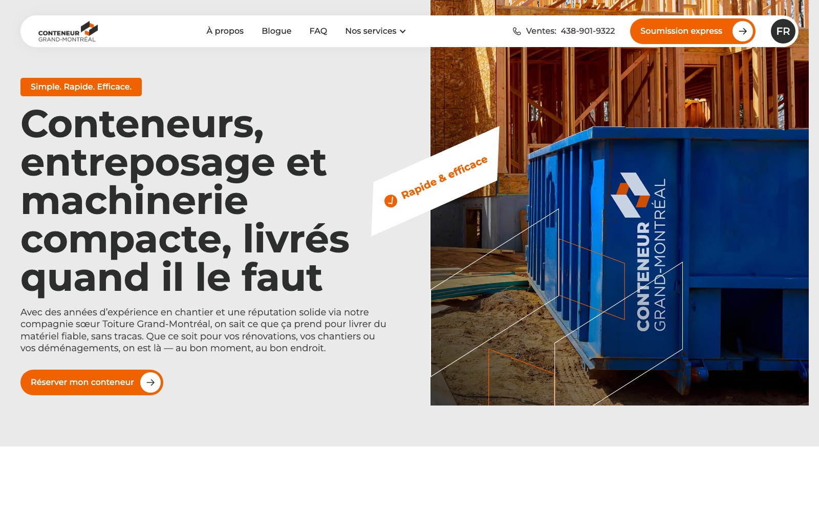 Conteneur Grand-Montreal website homepage