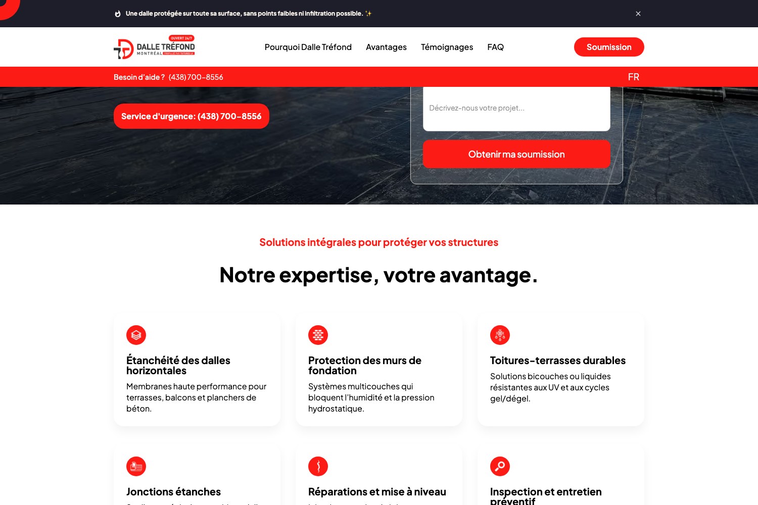 Dalle Trefond Notre expertise, votre avantage six-card grid