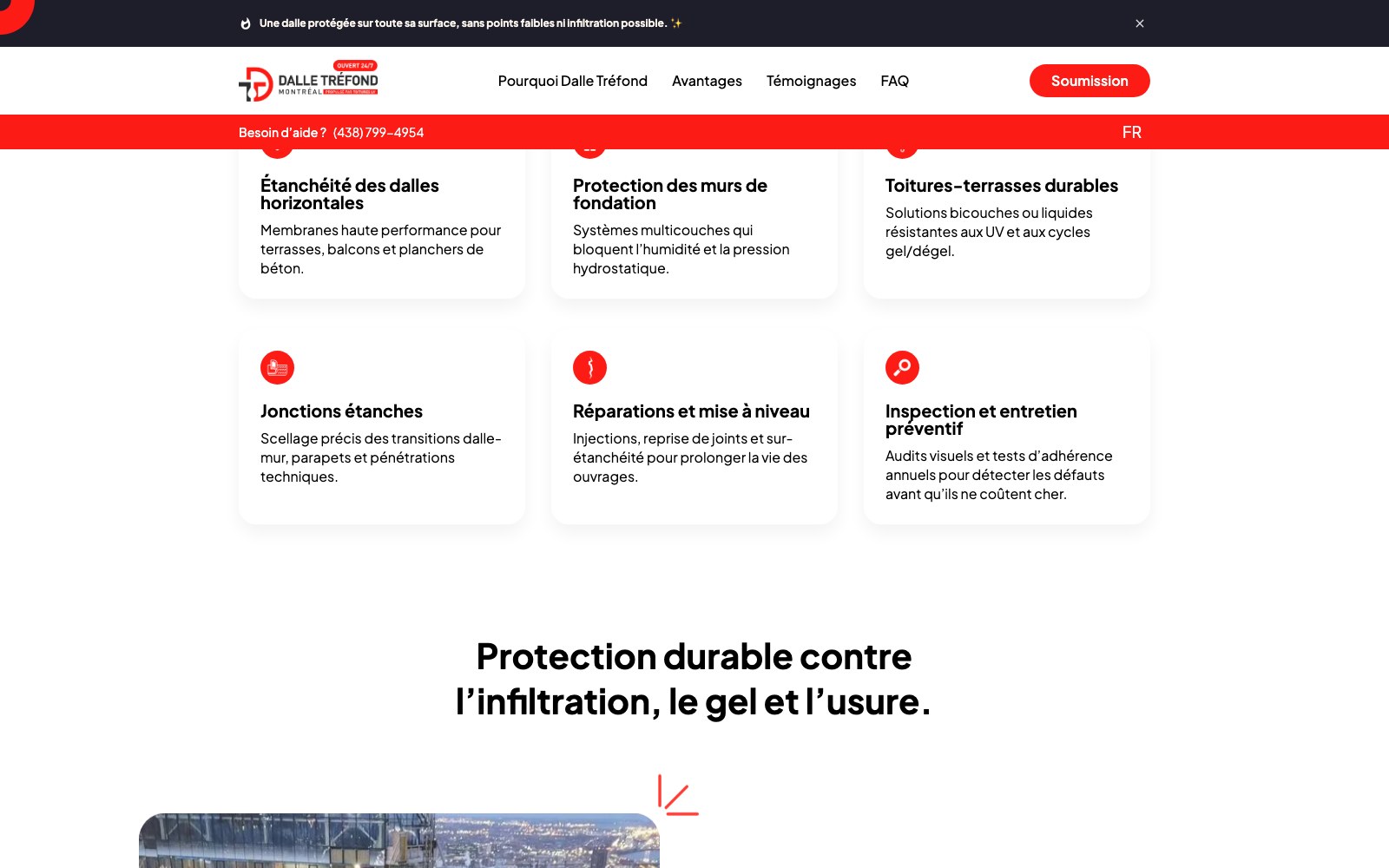 Dalle Trefond expertise grid above the protection durable statement