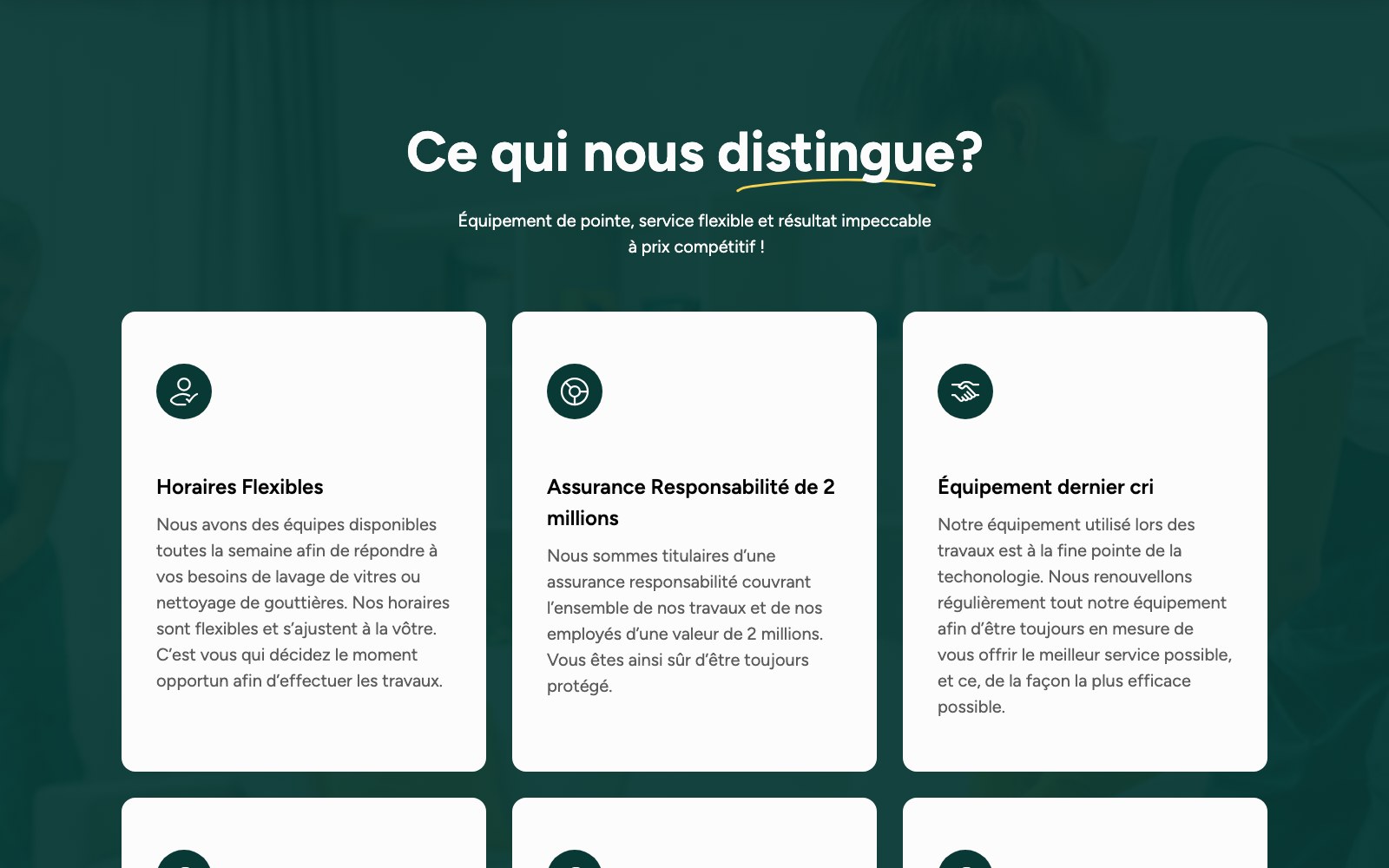 Ce qui nous distingue credibility cards on scheduling, insurance and equipment