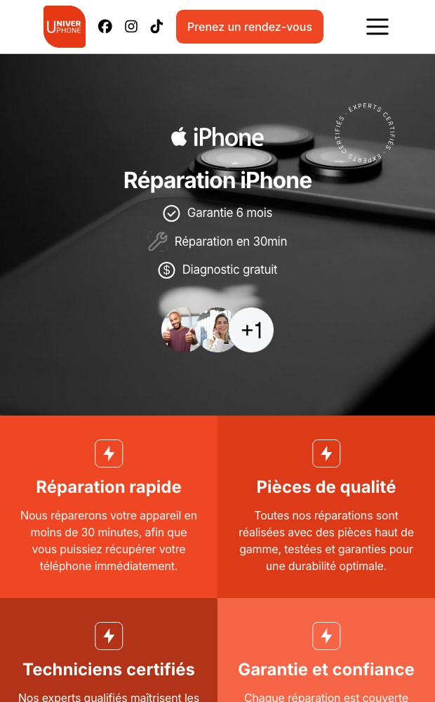 Mobile iPhone repair page hero