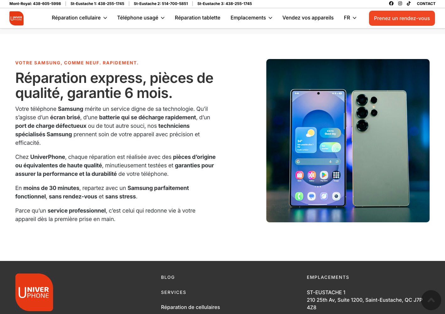 Express repair copy with original-quality parts and a six-month guarantee