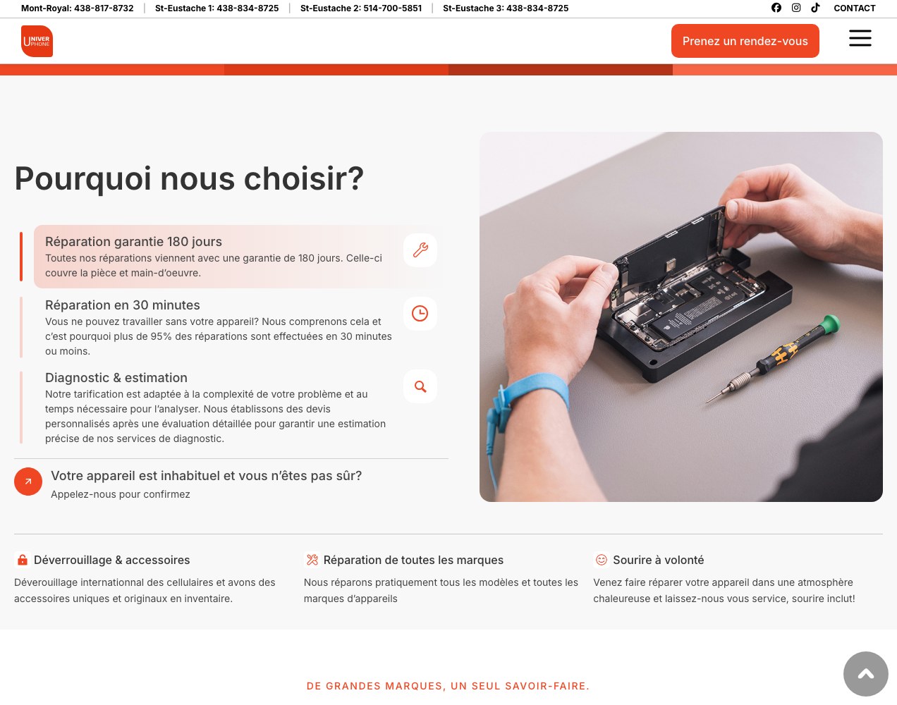 Why choose Univerphone accordion beside the technician photograph