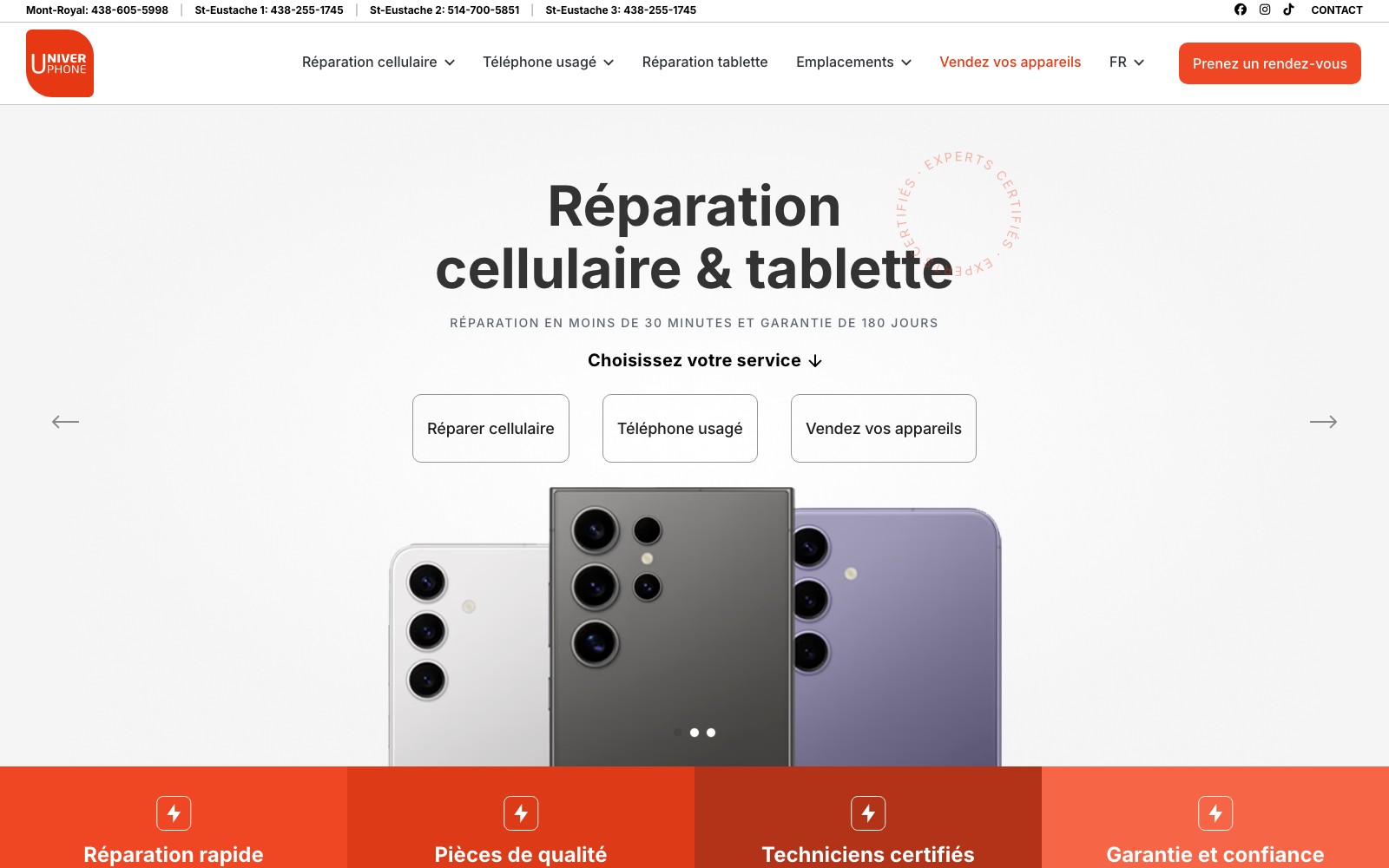 Univerphone website homepage