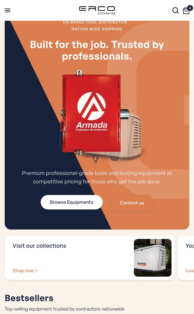 Mobile homepage