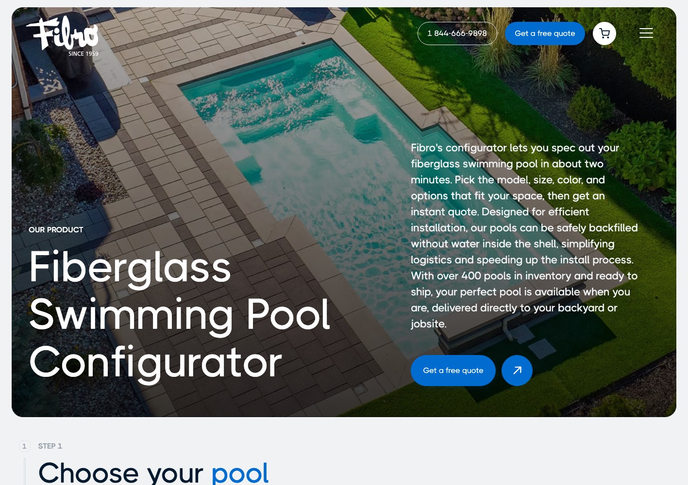 Fibro pool configurator, mid-width crop