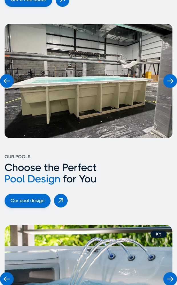 Fibro mobile Choose the Perfect Pool Design section