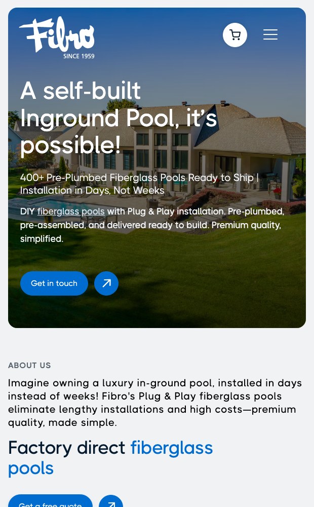 Fibro mobile hero: a self-built inground pool