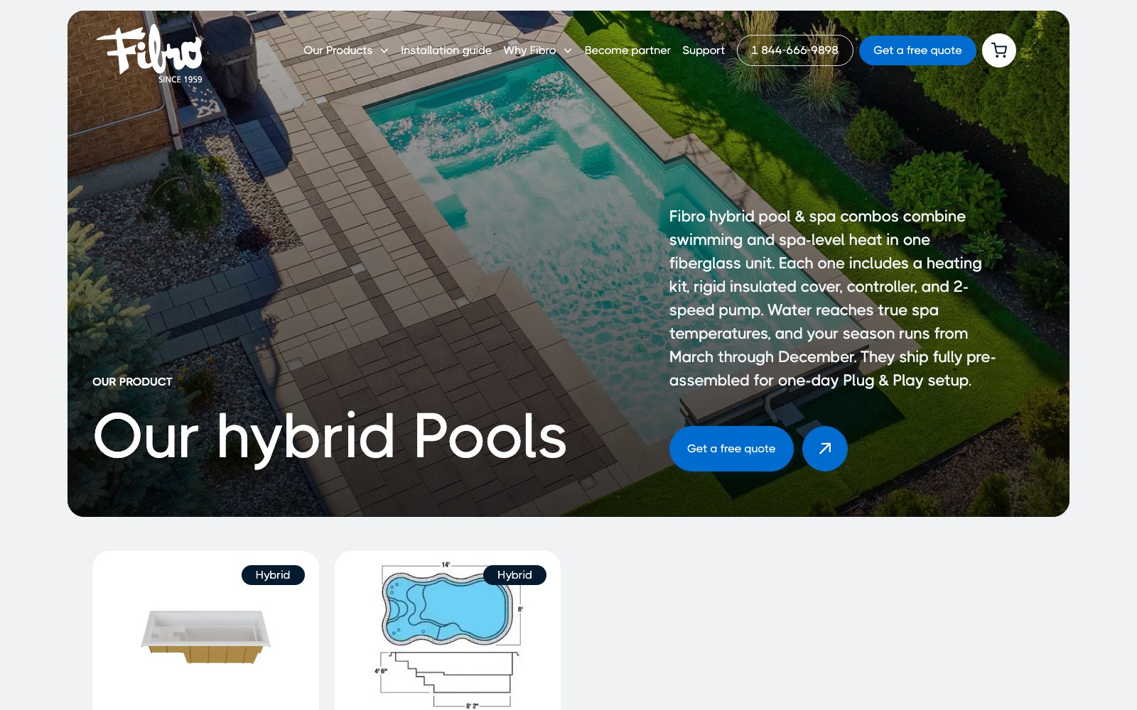 Fibro Our hybrid Pools range