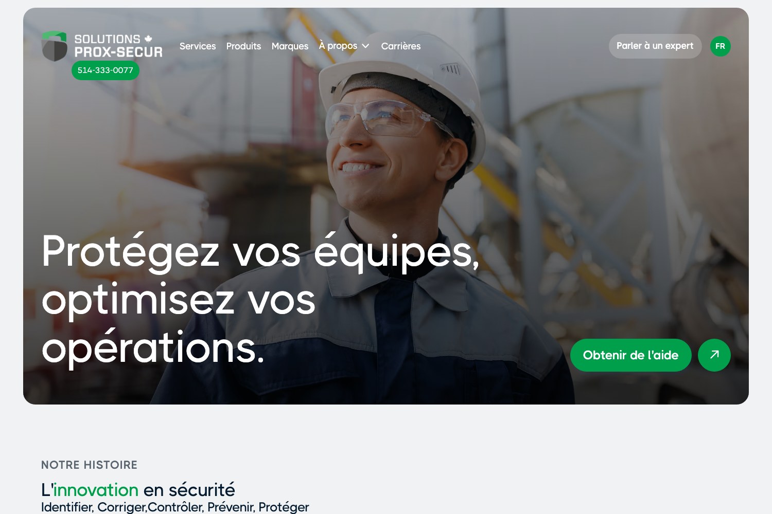 Prox-Secur section: protegez vos equipes, optimisez vos operations