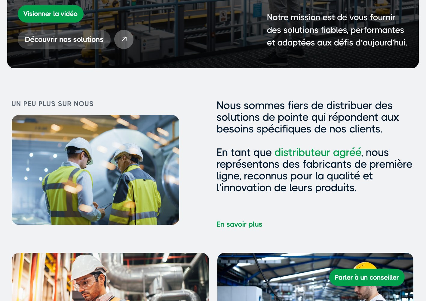 Prox-Secur authorised distributor section with plant and technician photography
