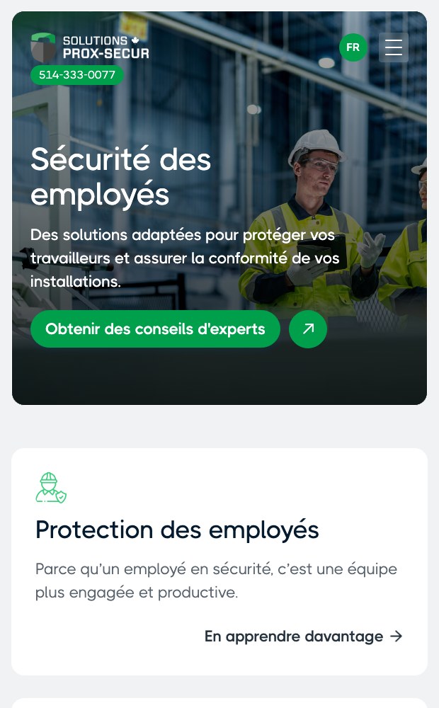 Prox-Secur mobile employee protection section