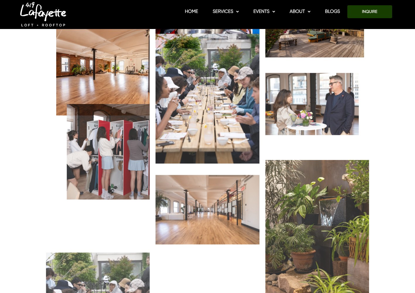 Long-table dinner and seated event photography in the loft