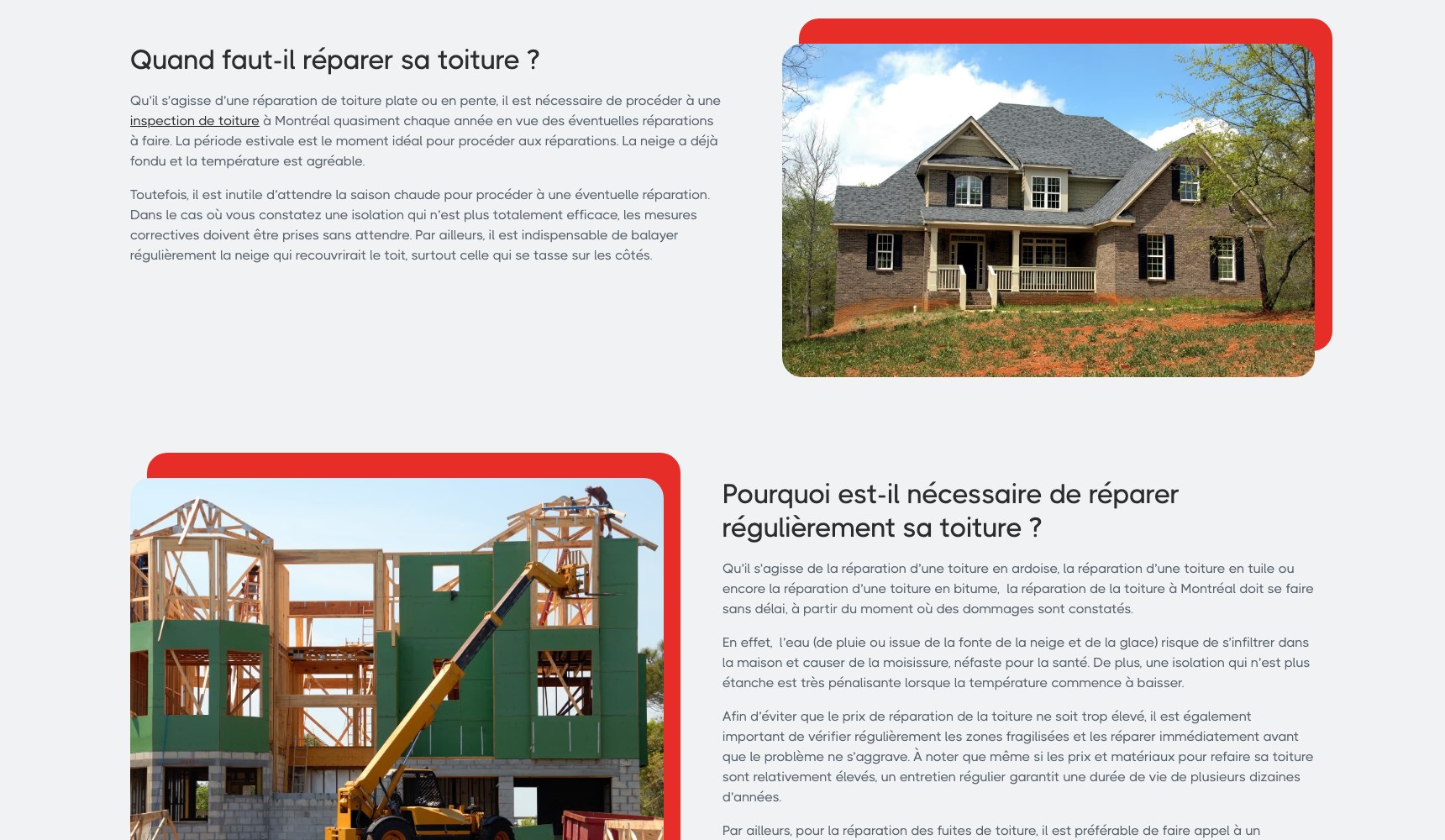 Toiture Couvreur Montreal article: when should a roof be repaired, with a job photograph
