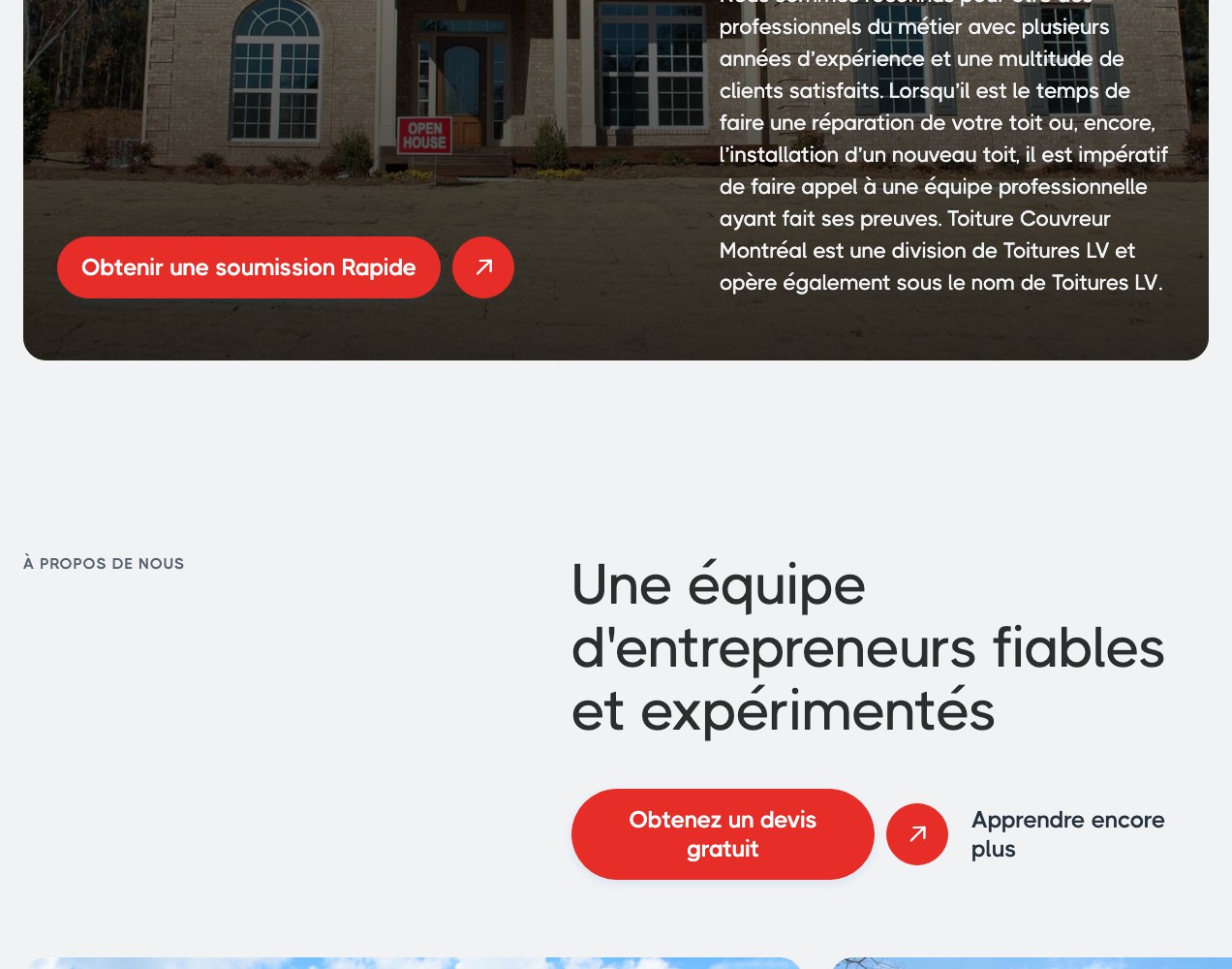Toiture Couvreur Montreal about section: a reliable and experienced contractor team