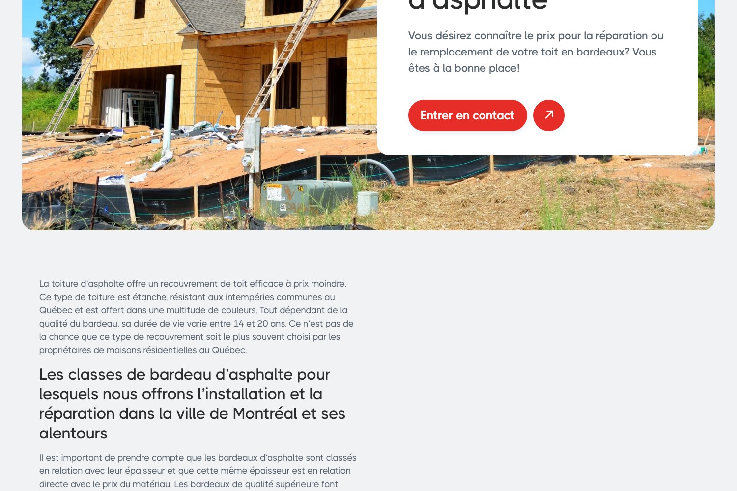 Toiture Couvreur Montreal asphalt shingle repair and installation page