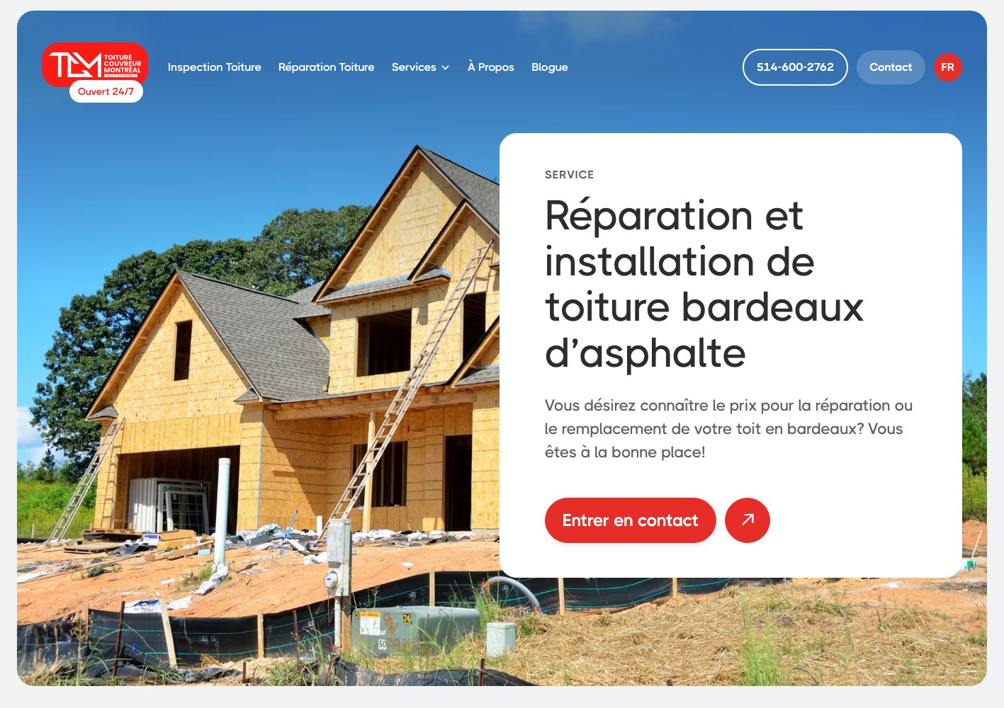 Toiture Couvreur Montreal asphalt shingle page, narrow crop