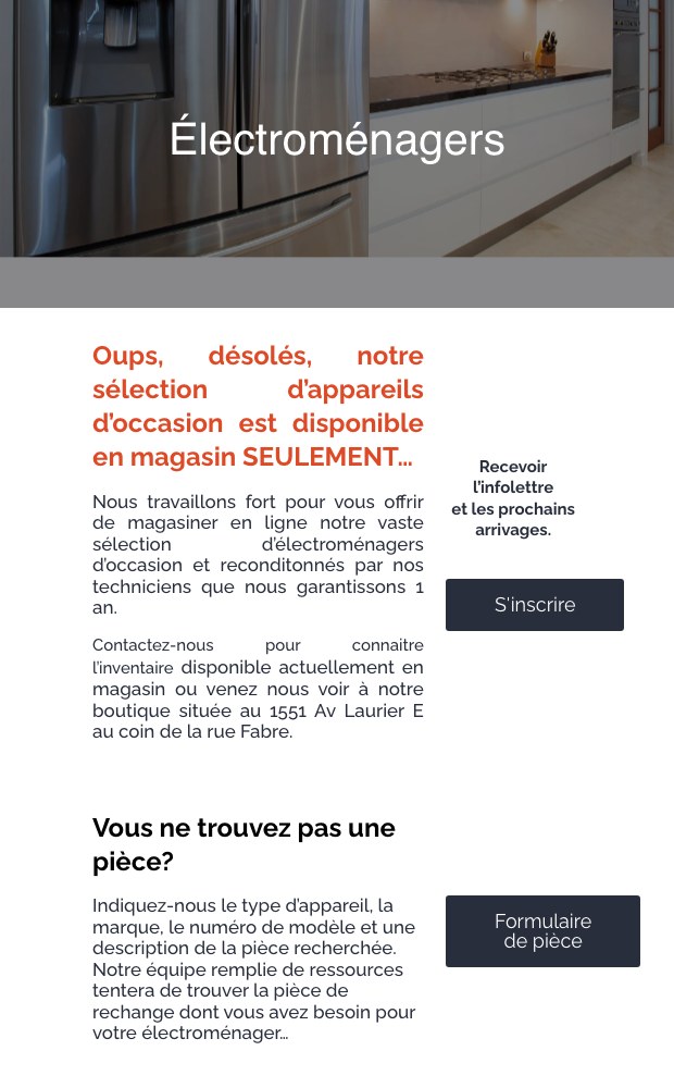 Mobile appliances page