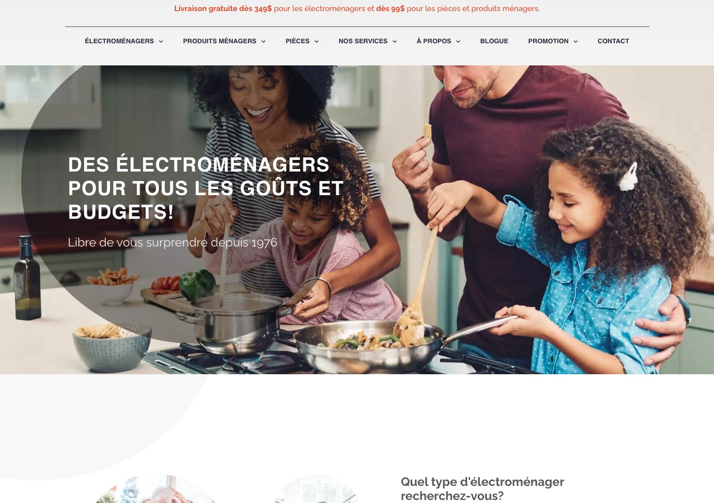 Homepage hero, family