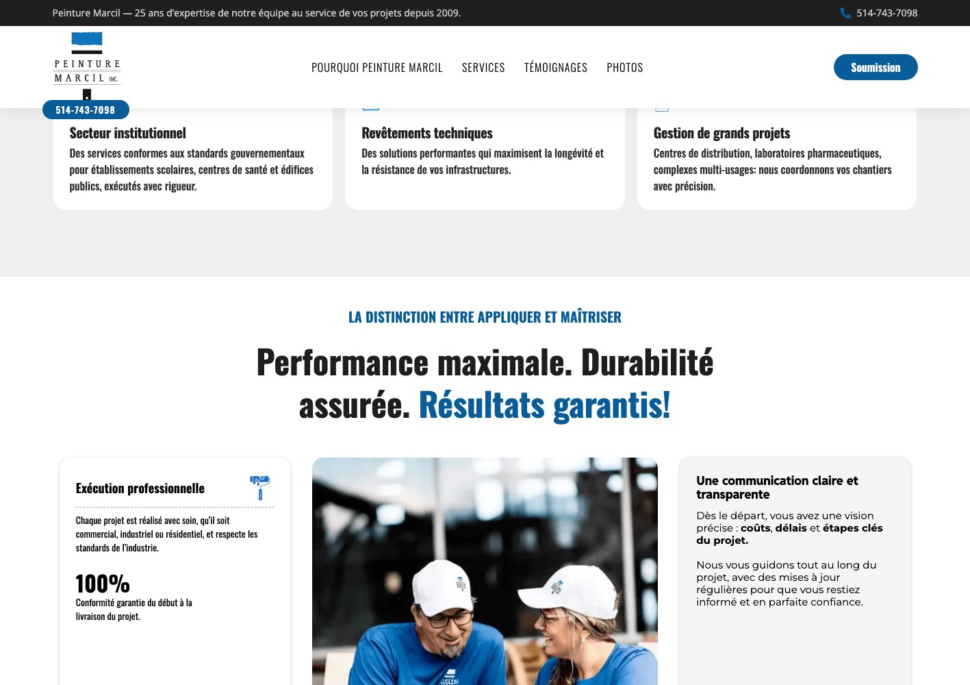 Peinture Marcil durability and guaranteed results section