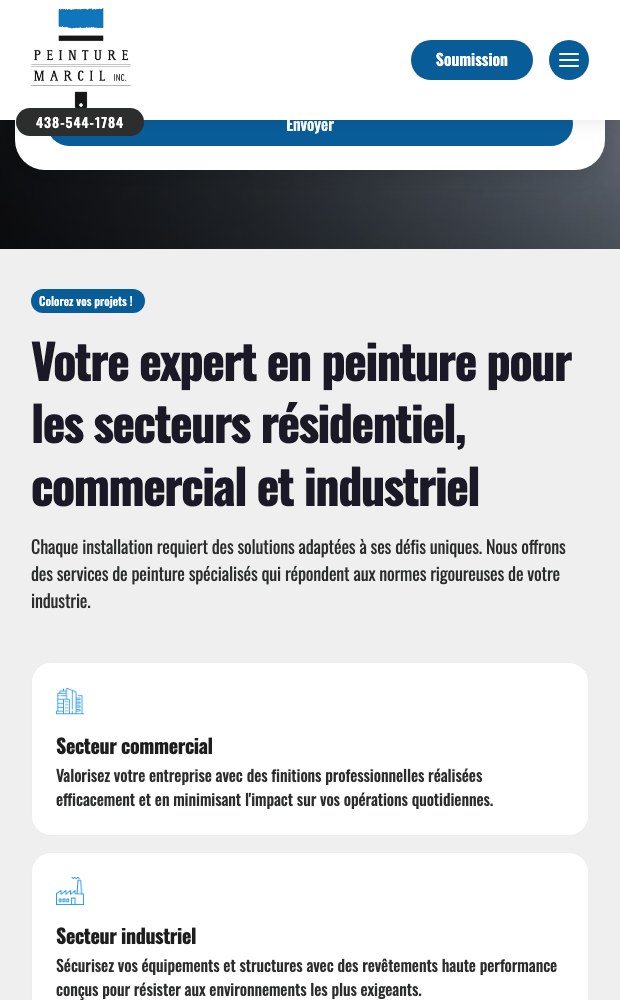Peinture Marcil mobile expert positioning section