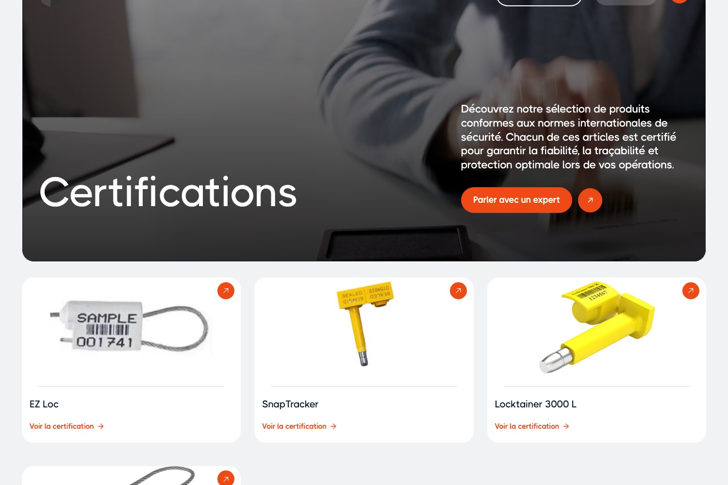 Certifications page