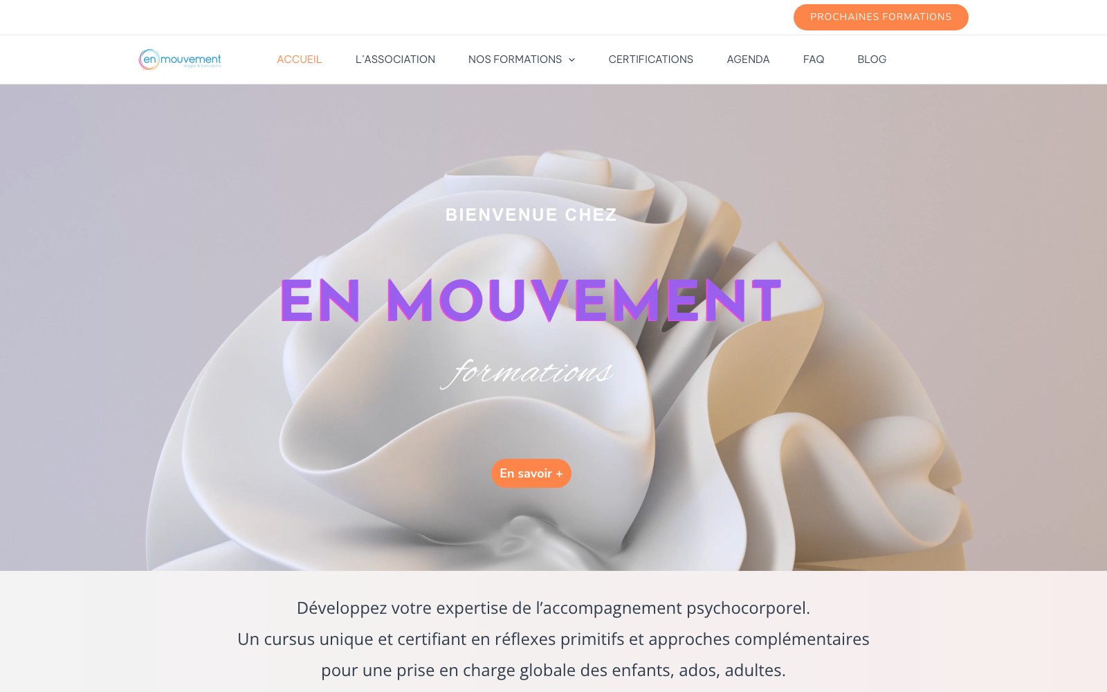 En Mouvement website homepage