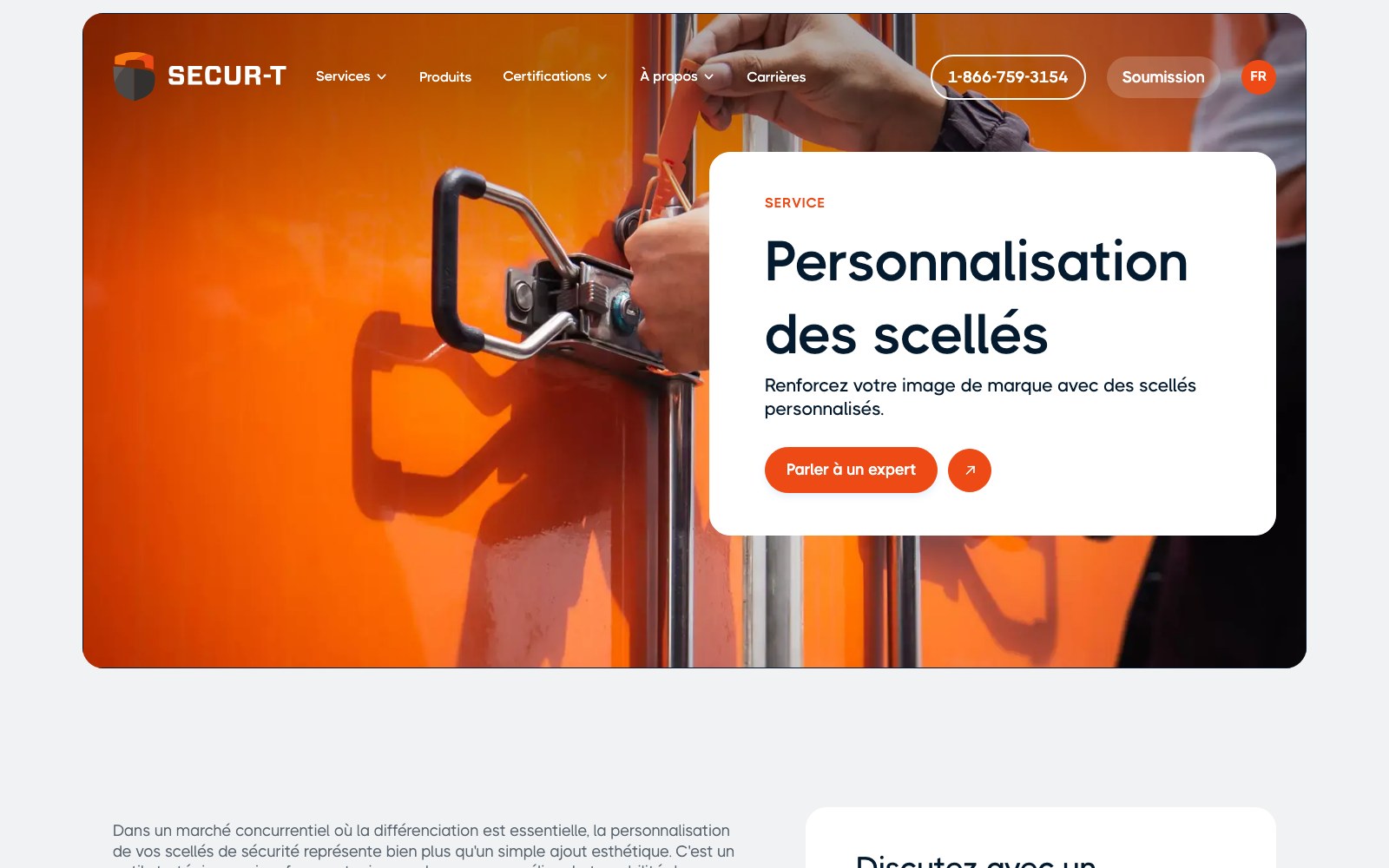 Seal customisation service page
