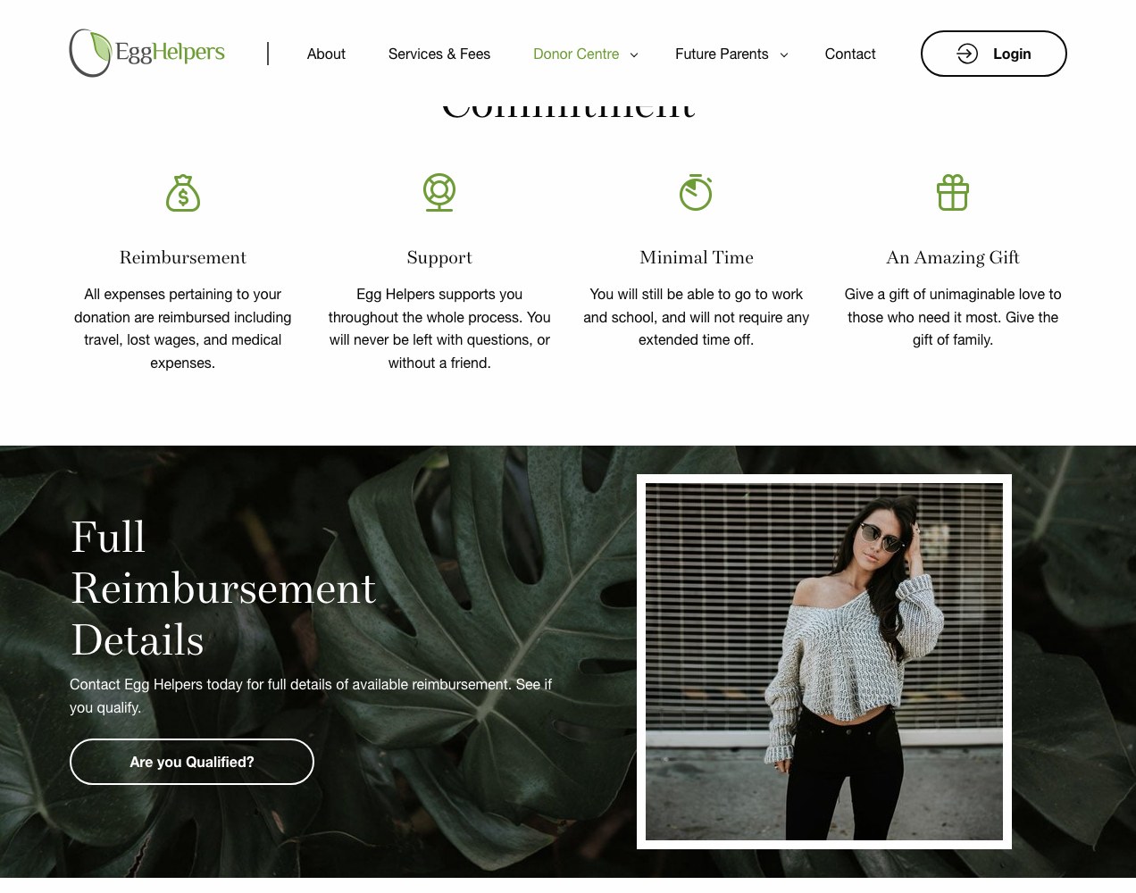 Commitment icons above the full reimbursement details block