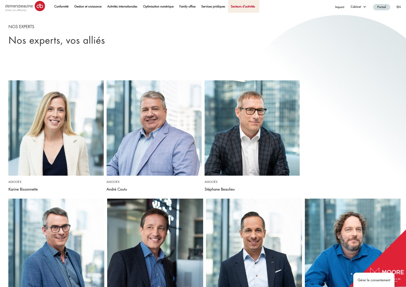Nos experts, vos alliés partner portrait grid