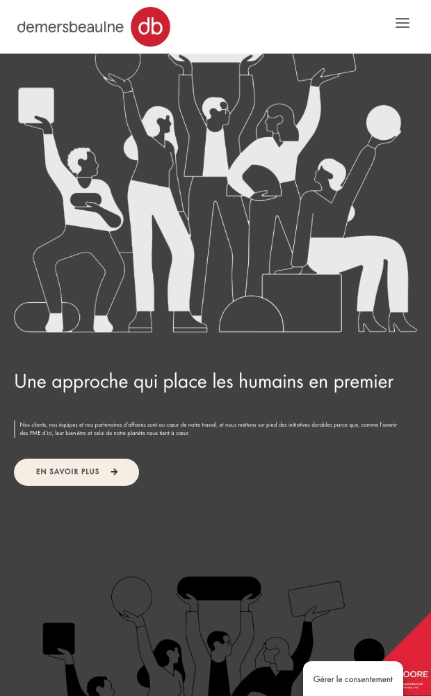 Mobile view of the people-first approach section