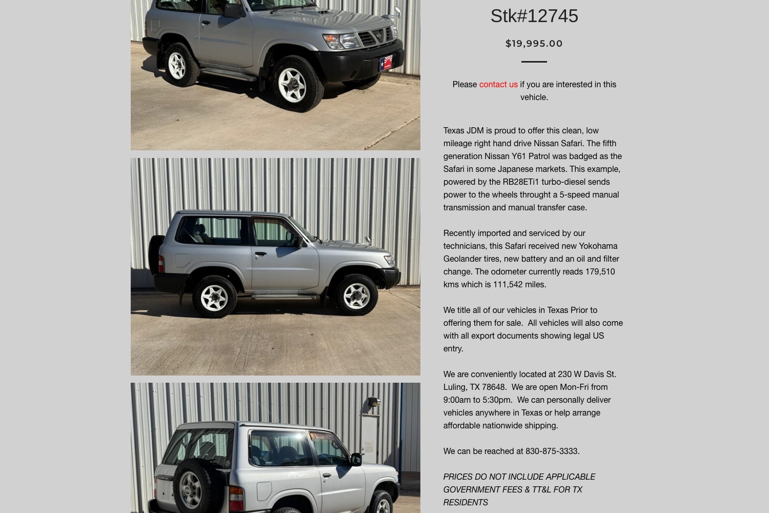 Land Cruiser listing