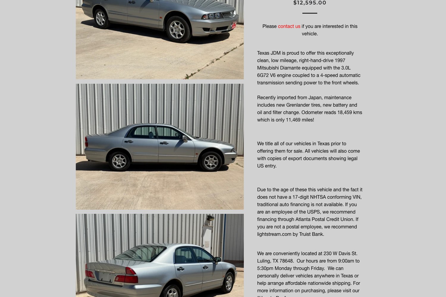 Sedan listing page