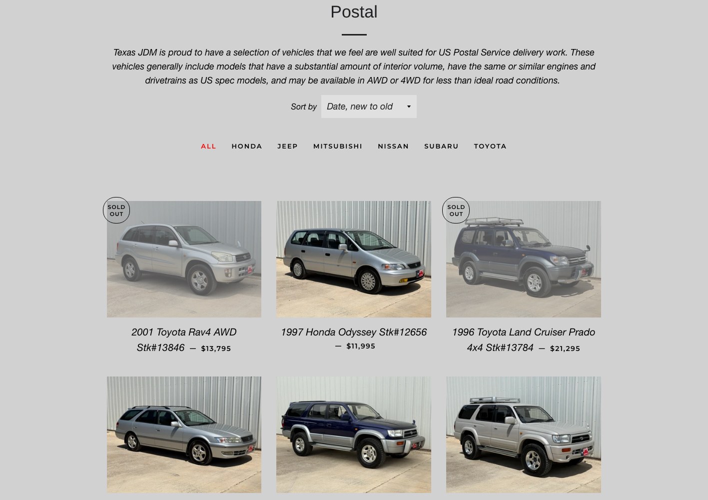 Postal vehicles collection