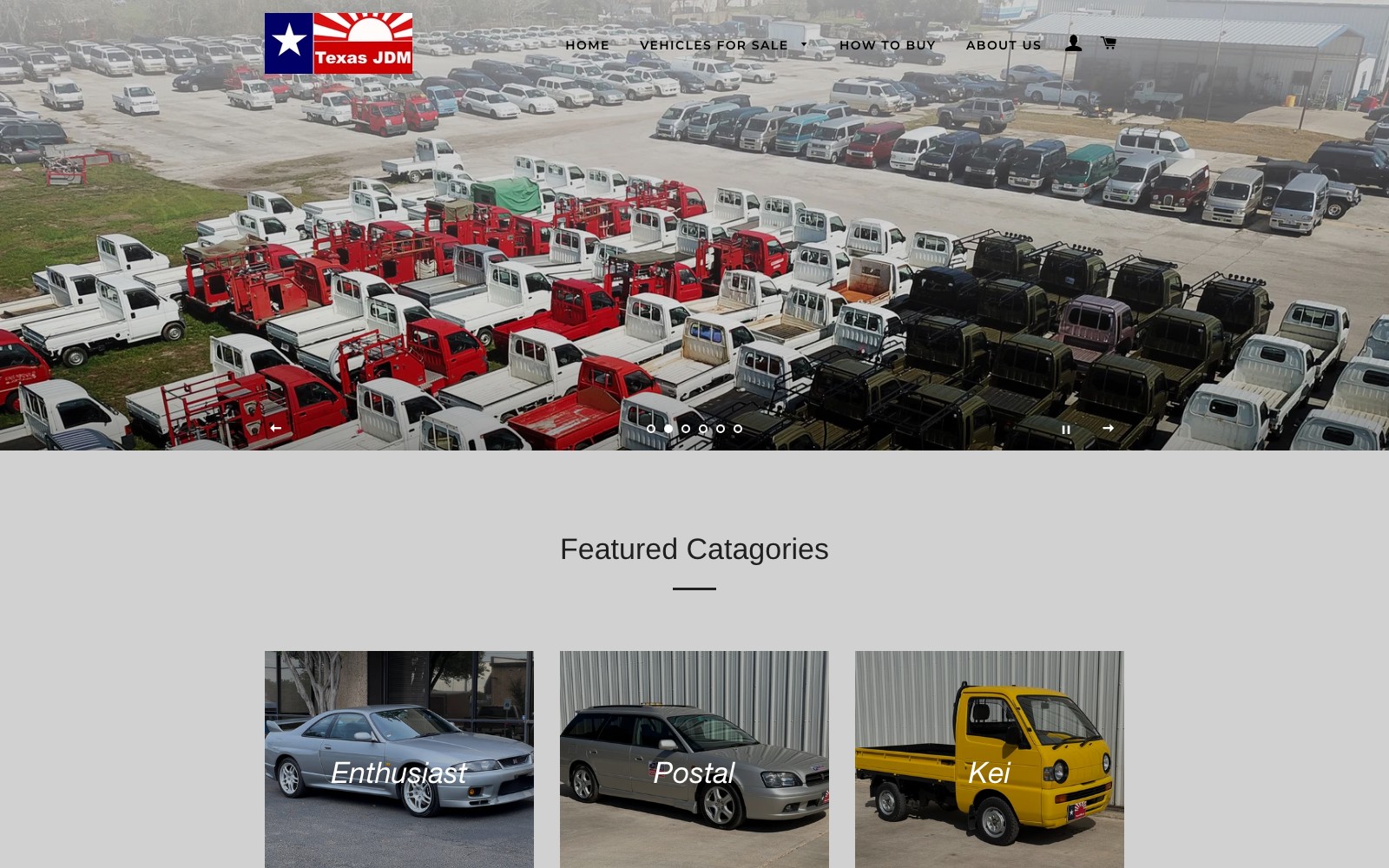 Texas JDM Motors website homepage